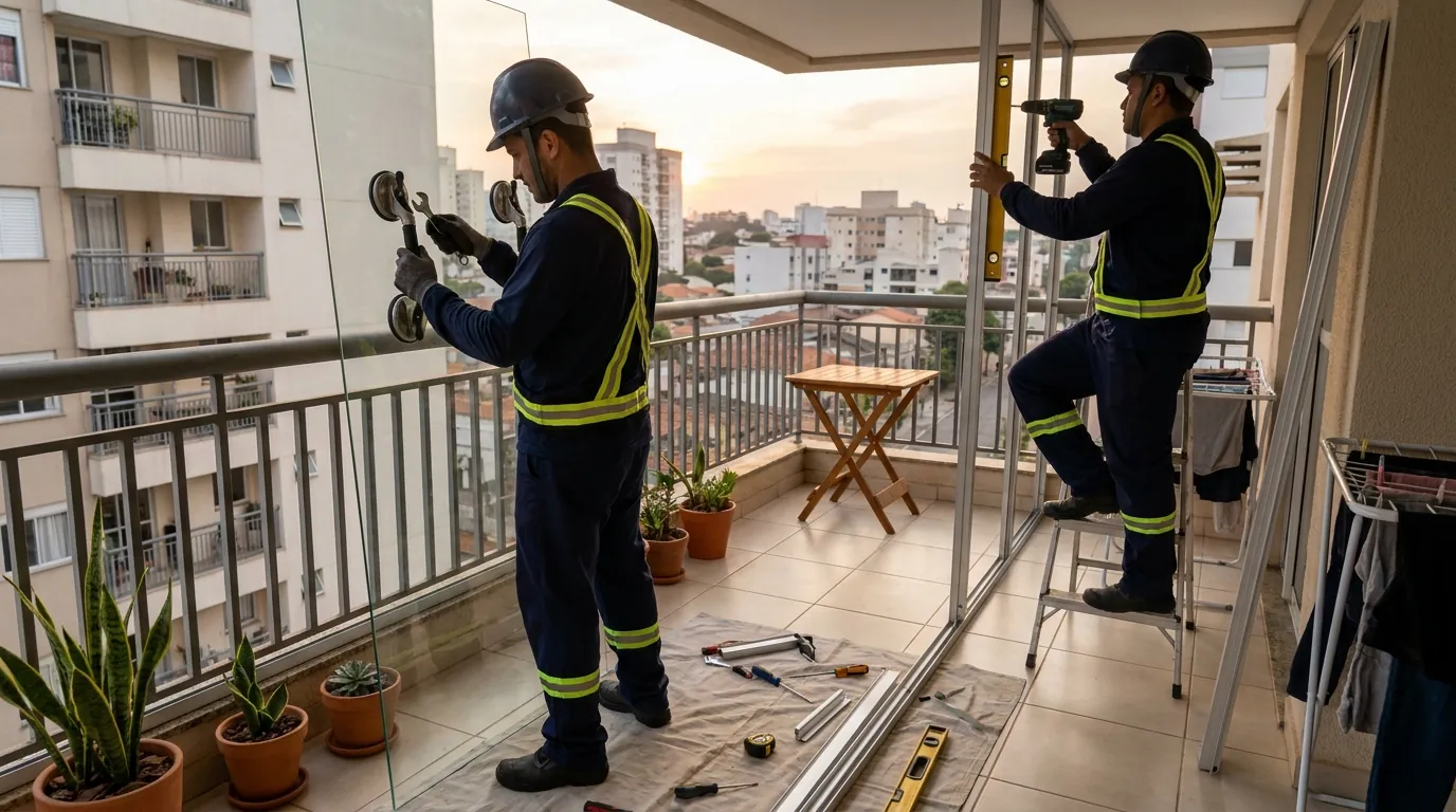 Envidraçamento de Sacada em Jundiaí‑SP