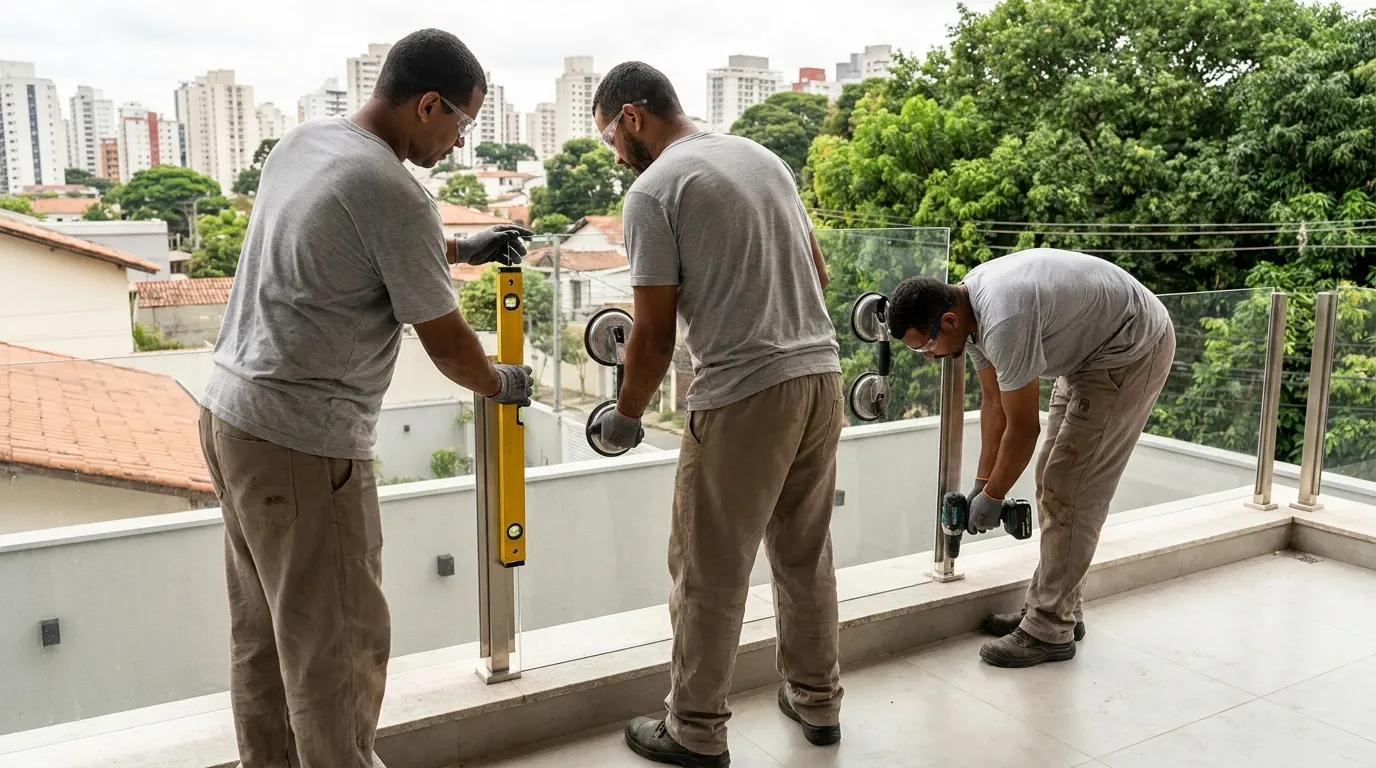 Guarda-Corpo de Vidro para Sacada em Jundiaí‑SP