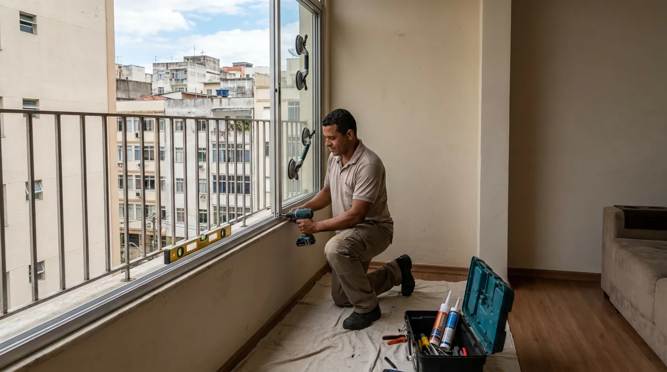 Sacada de Vidro para Apartamento em Jundiaí‑SP